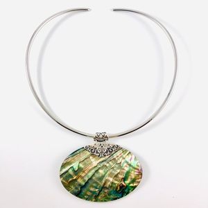 Sterling Mother of Pearl Collar Necklace